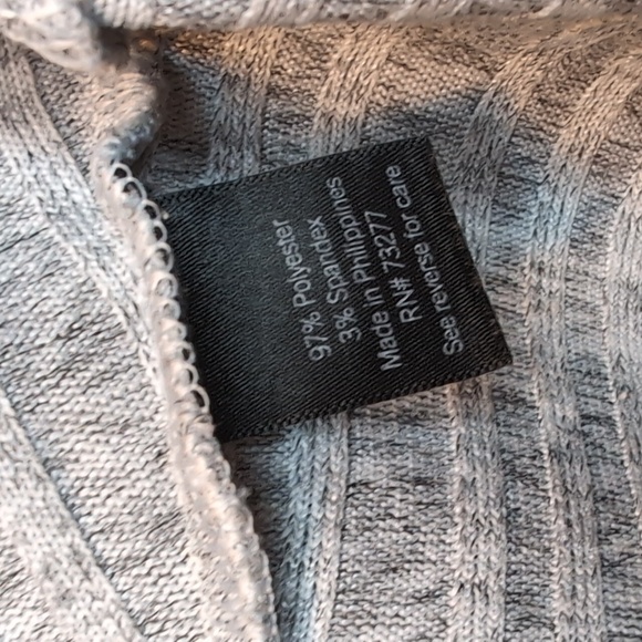 Simply Vera Wang Wind Chime Gray Ribbed Cowl Turtleneck Sweater Sz XL - Picture 12 of 13